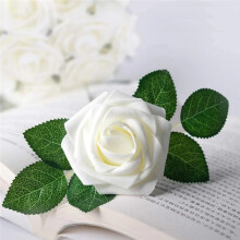 25PCS Artificial Roses Flowers Artificial Looking Roses Wedding Bouquets Centerpieces Bridal Shower Party Home Decor,A