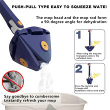 Telescopic Cleaning Mop Rotatable Microfiber Mop 360 Twist Squeeze Quick Dry Mops Home Cleaning Tools A