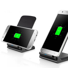 15W Fast Wireless Charger Stand for Phone, Black, Type C