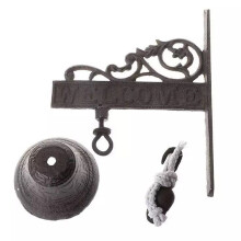 Vintage Garden  Dörrklocka, Vintage Stor Gjutjärn Väggmonterad Metalldörrklocka, Lämplig för Bondgårdsdekoration, A