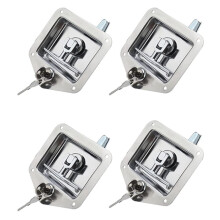 4Pack Stainless Steel Car Trailer Door T-Handle Locking Trailer Door Paddle Entry Door Lock with 8 Key