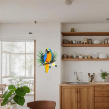 Metalen Papegaai Wall Art Decor Outdoor Vogels Muur Hek Decoraties Kleurrijke Papegaai Figuur voor Outdoor Tuindecoraties A