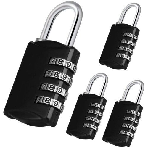 Combination-Padlock 4-Digit-Gym-Locker-Lock - 4 PCS Resettable Combo Lock for Toolbox School Employee Locker 1