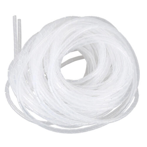 Cable Wire Organizer Manager Spiral Wrap Band 6Mm Dia 15M Lunghezza Bianca