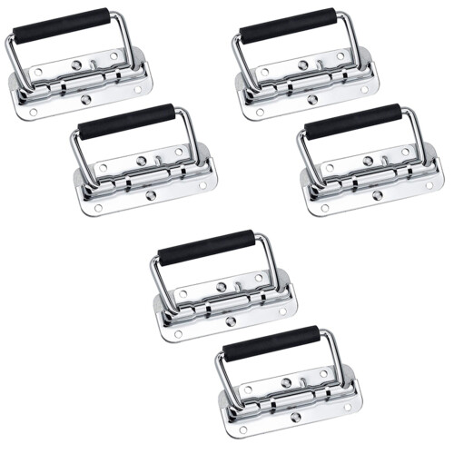 6Pcs 304 Stainless Steel Spring Handle Prop Box Tool Aluminum Box Handle Activity Handle Folding Industrial Handle
