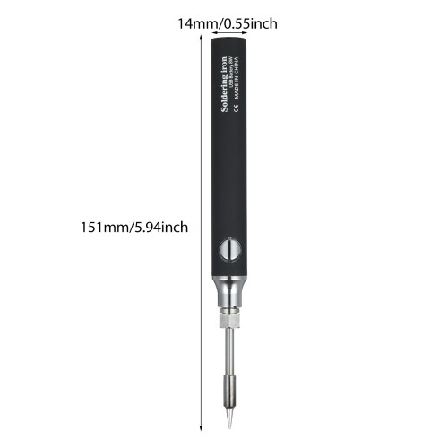 Mini fer à souder USB - 650 mAh, 151  14 mm, noir