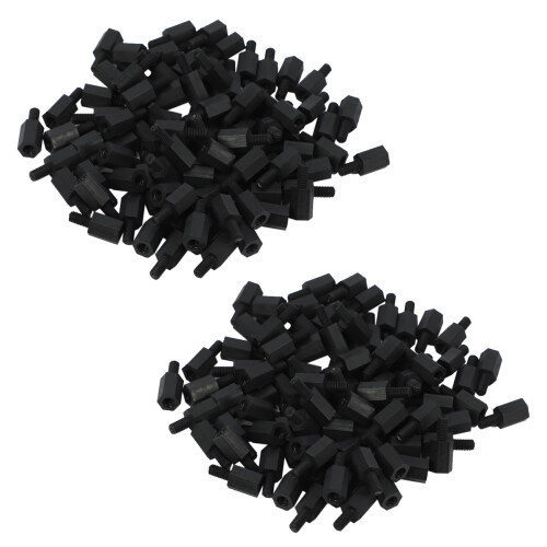 200Pcs M3 Thread 8mm+6mm PCB Fixed Nylon Hex Standoff Spacer Pillar