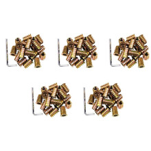 500 Pièces Séries M6 x 15mm Meubles Vis Dans Écrou Fileté Inserts En Bois Boulon Fixation Connecteur Entraînement à Douille Hexagonale
