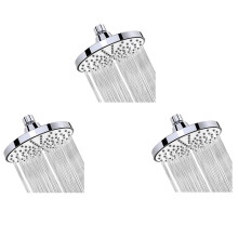 3X Shower 6 Inch Anti-Leak Anti-Clog Fixed Rain Showerhead Rainfall Spray Relaxation and Spa (Silver)