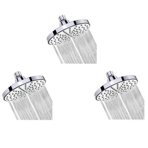 3X Chuveiro de 6 Polegadas Anti-Vazamento Anti-Entupimento Chuveiro de Chuva Fixo Chuveiro Chuva Relaxamento e Spa