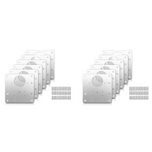 12 Pcs Cabinet Hinge Repair Plate Kit with Screws, Stainless Steel Concealed Cupboard Door Hinge Repair Brackets