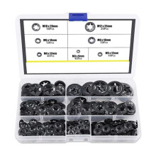 280 Pièces de Serrage de Roulement, Bague de Retenue, Kit de Fixation à Verrouillage par Poussée à Fleur, Rondelle de Verrouillage Rapide M3-M12