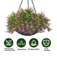 3PCS Hanging Flower Basket Liners Fabric Hanging Plant Liners Round Planter Liners Non-Woven Black Liners 14Inch