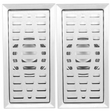 2X Bade Zimmer Dusch Quadrat Boden Abfall Gitter Gesundheitlicher 20cm x 10cm Boden Abfluss Des Groß Verkehrs Edelstahls
