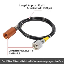CO2 Hose, Adapter High Pressure Hose, CO2 Soda Hose, High Pressure Hose,for CO2 Tanks and Most Soda Machines