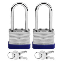 2 Pack Padlocks with Keys Shackle Padlocks Long Lock Heavy Duty Key Padlock Locks for Garden Shed Garage