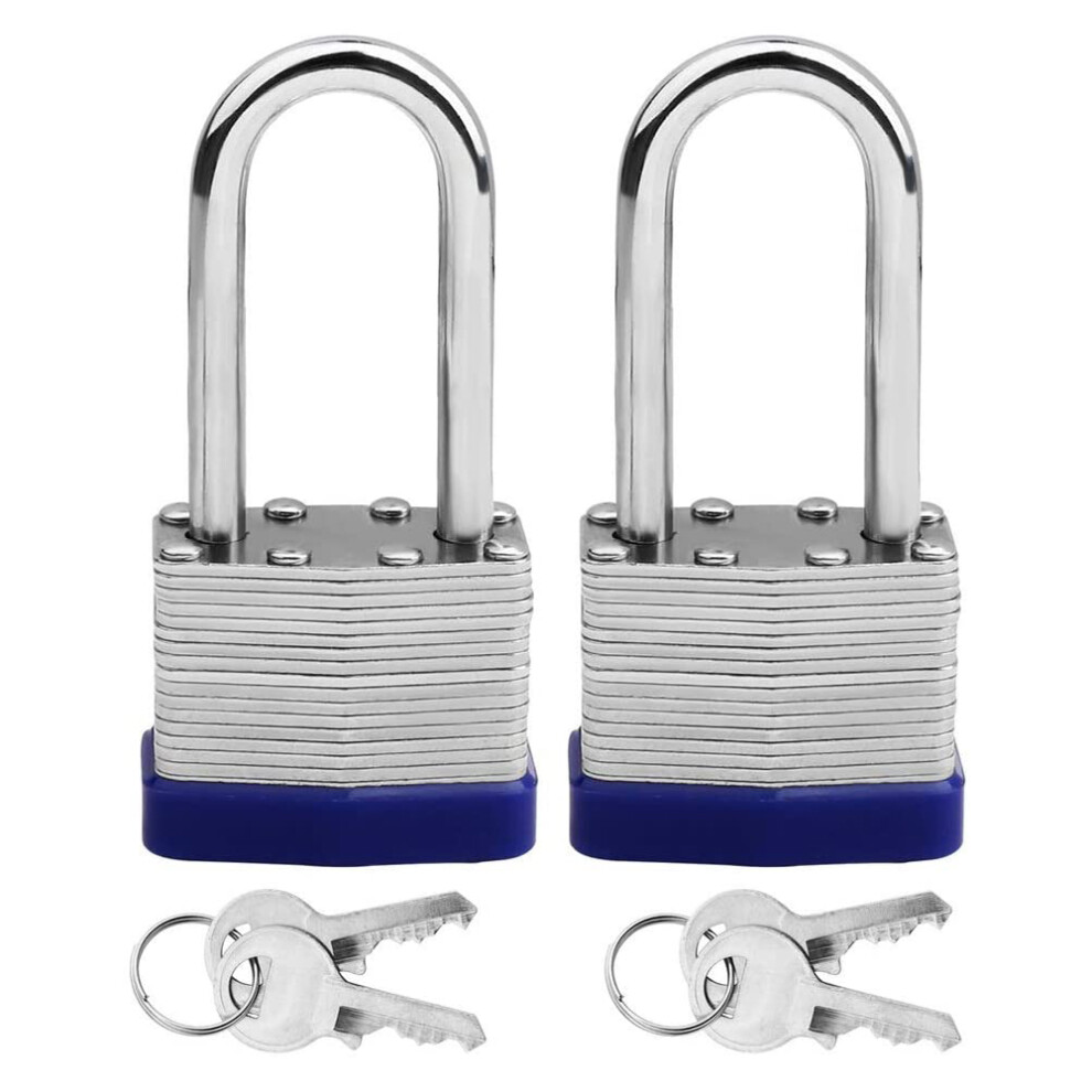 2 Pack Padlocks With Keys Shackle Padlocks Long Lock Heavy Duty Key Padlock Locks For Garden Shed Garage 4713304929613