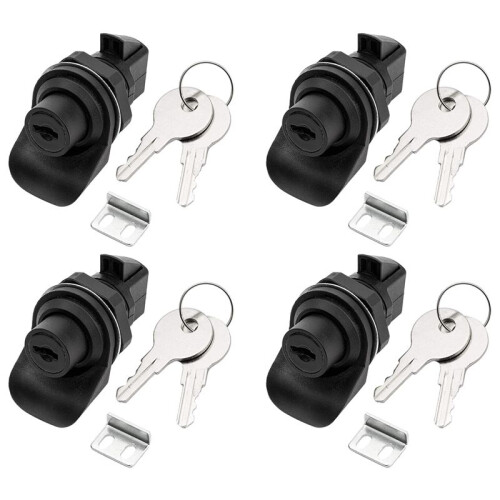 4 Set Locking Push Button  for Marine Boat Radio Box, Tool Box, Electronic Box, Motorcycle Glove Box Lock.