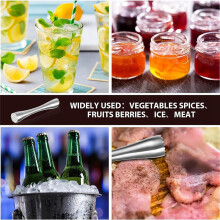 8-Zoll- und 10-Zoll-Edelstahl-Stößel für Cocktails, Altmodischer Cocktail-Stößel, Hausbarzubehör und Zubehör