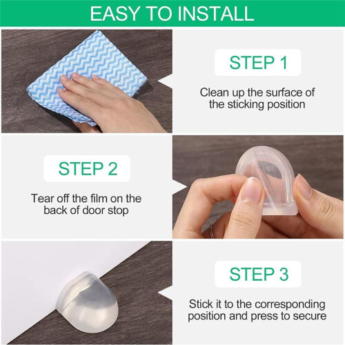 6pcs Door Stops Floor Self-Adhesive Door Buffer Floor for Gluing Transparent, Floor  No Drilling Wall Buffer 1