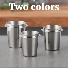 Silver 58mm Coffee Dosing Cup Stainless Steel Coffee Cup Transport Cup Stainless Steel Universal Powder Collector