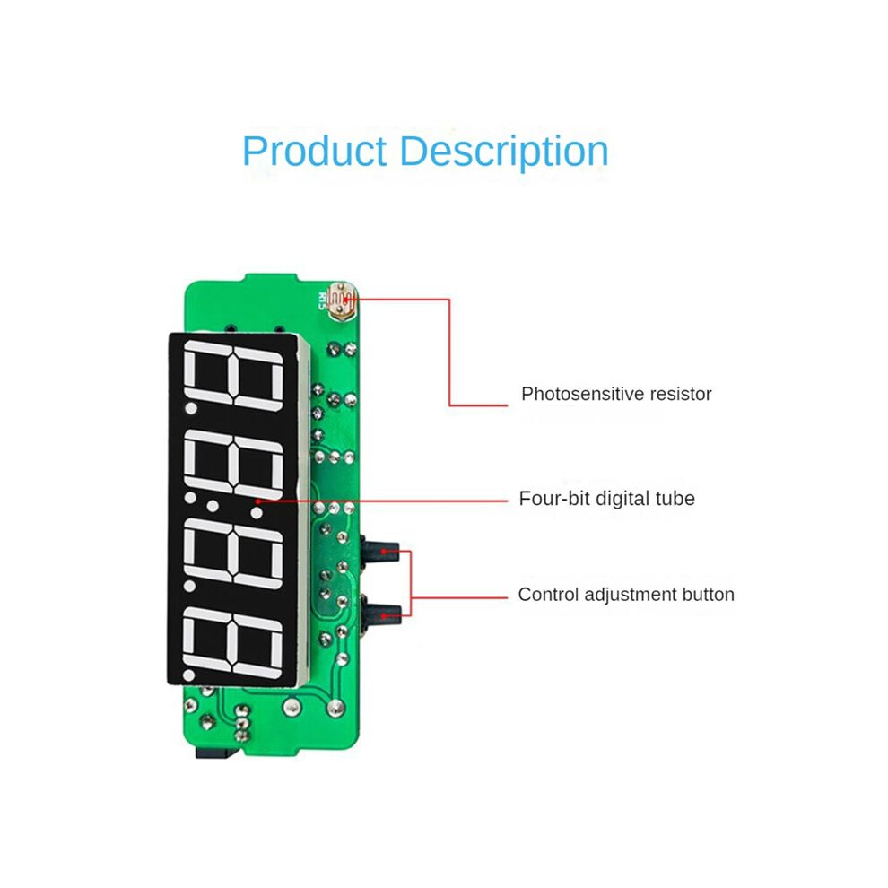 4-Digit Digital Diy Clock Kits With Acrylic Shell, Diy Alarm Clock Soldering Practice Kit For Learning Electronics,B 4762775713023