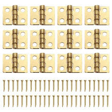 12pcs 1/12 Dollhouse Miniature Furniture Cabinet Closet Hinges - Golden