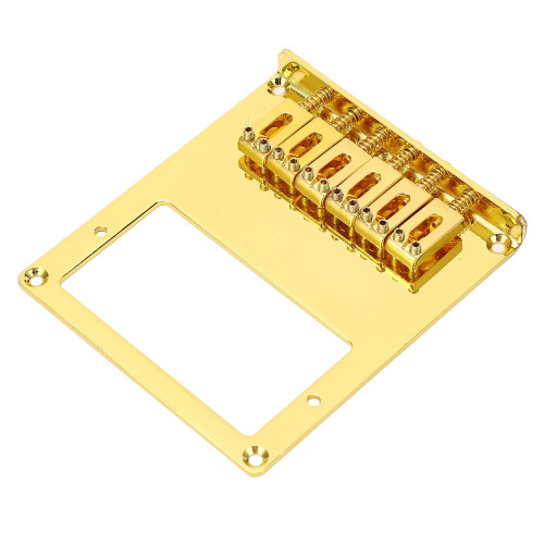 Pont Telecaster doré à 6 cordes, trous pour double micro