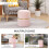 Homcom HOMCOM Round Pouffe Storage Footstool with Hidden Space, Pink 6