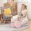 Homcom HOMCOM Round Pouffe Storage Footstool with Hidden Space, Pink 7