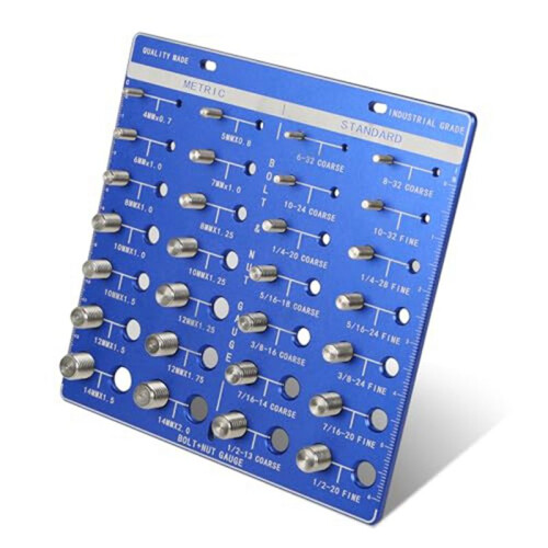 Square Thread Checker, Nut and Bolt Thread Checker, Bolt Size and Thread Identifier Gauge,Bolt and Nut Gauge ()