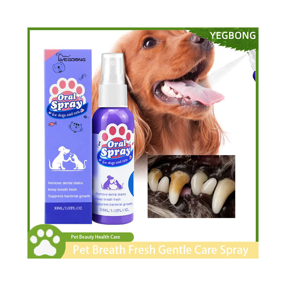 3PCS Pet Oral Spray Teeth Cleaning For Dogs Cats Bad Breath Tartar Plaque Removal