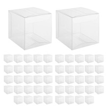 50Pcs Clear Plastic Boxes for Gifts Pvc Packing Box Gift Packaging Transparent Candy Box Wedding Gift Boxes Party Favors