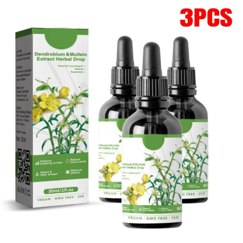 3pcs Dendrobium Mullein Extract - Powerful Lung Cleanse Respiratory Herbal Drop