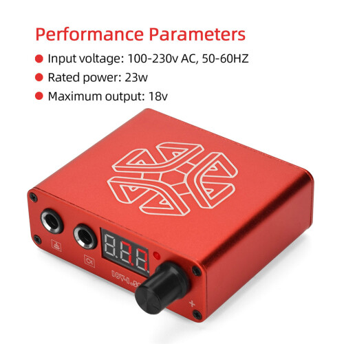 (Red, EU Plug) LED Digital Display Tattoos Power Regulator Transformer Professional 2
