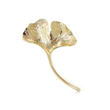 Retro Elegant Ginkgo Leaf Brooches for Women Wedding Party Flower Brooches Pin Fashion Bijouterie B