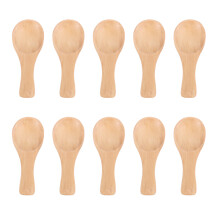 Manico Corto da 10 Bustine di Cucchiaino di Legno, Perfetto per Piccoli Vasetti di Marmellata, Spezie, Condimenti, Condimenti, Zucchero, , Caffè,
