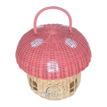 Handmade Rattan Mushroom-Shaped Storage Basket- Cute Handmade Handcrafted Gift Decoration Artwork Rattan,