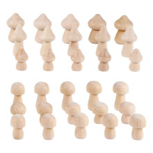 30 Pieces Unfinished Wooden Mushroom 6 Sizes of Natural Wooden Mushrooms for Arts & Crafts Projects Decoration