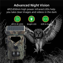 Mini700 24MP CáMara de Caza CáMara de Seguimiento IR para Exteriores Impermeable IP65 InvestigacióN de Animales Salvajes con Paneles Solares