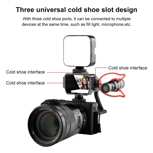 Camera Selfie Vlog Flip  Mirror Screen 3 Cold Shoe for  A6000/A6300/A6500/A72/A73  Z6/Z7 Mirroless Cameras 1