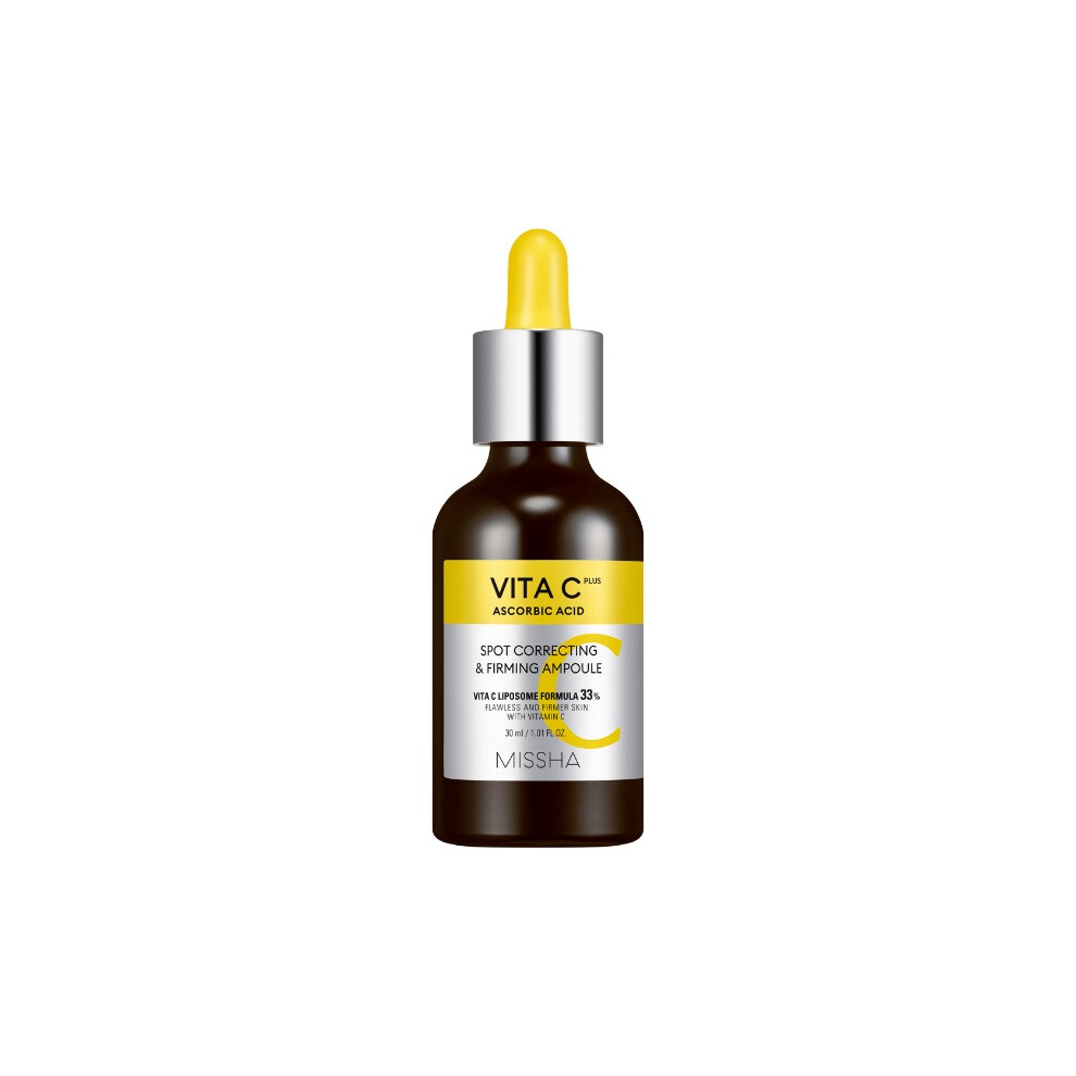 Dark Missha Vita C Plus Spot Correcting & Firming Ampoule 30Ml Vitamin C Brightening & Anti-Aging Serum For Spots & Uneven Skin Tone