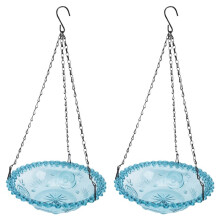 Vogelfutterspender zum Aufhängen in Form Einer Vogelblume, Vogelbad für Dekoration im Garten oder im Freien, Vogelfutterspender, Zubehör, Blau