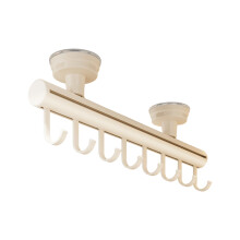 Easy to Install Suction Cup Mounted Pull Out Rack-Cream White 2
