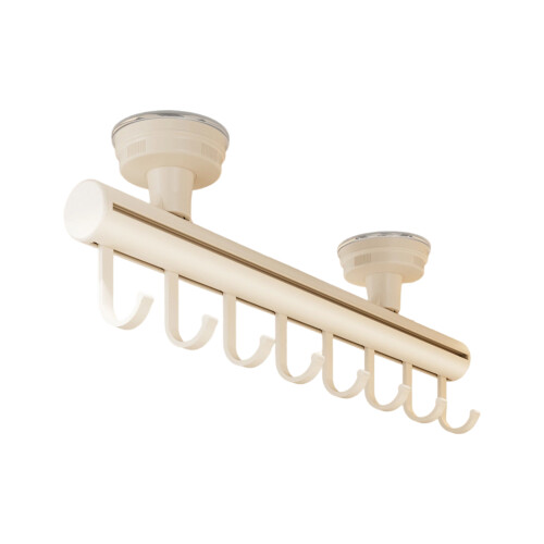 Easy to Install Suction Cup Mounted Pull Out Rack-Cream White 2