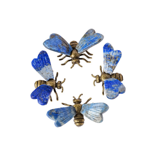 Natural Crystal Stone Bees Figurines Animal Statue-A02