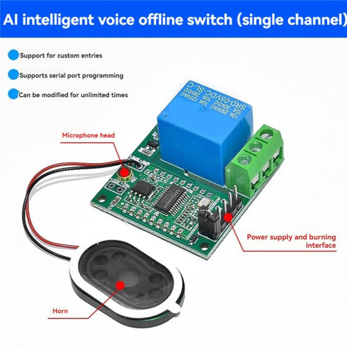 AI Intelligent Voice Recognition Module Offline Voice Control  Module Support Custom Voice for DIY Voice Device 1