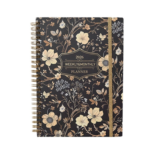2026 Schedule Planner Daily Planner-Quiet Golden Flower