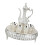Tea Service Set Including Turkish Teapot Tray-Silvery White 1