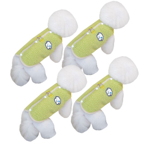 Fleece Lined Dog Vests for Cold Weather-Fruit green M